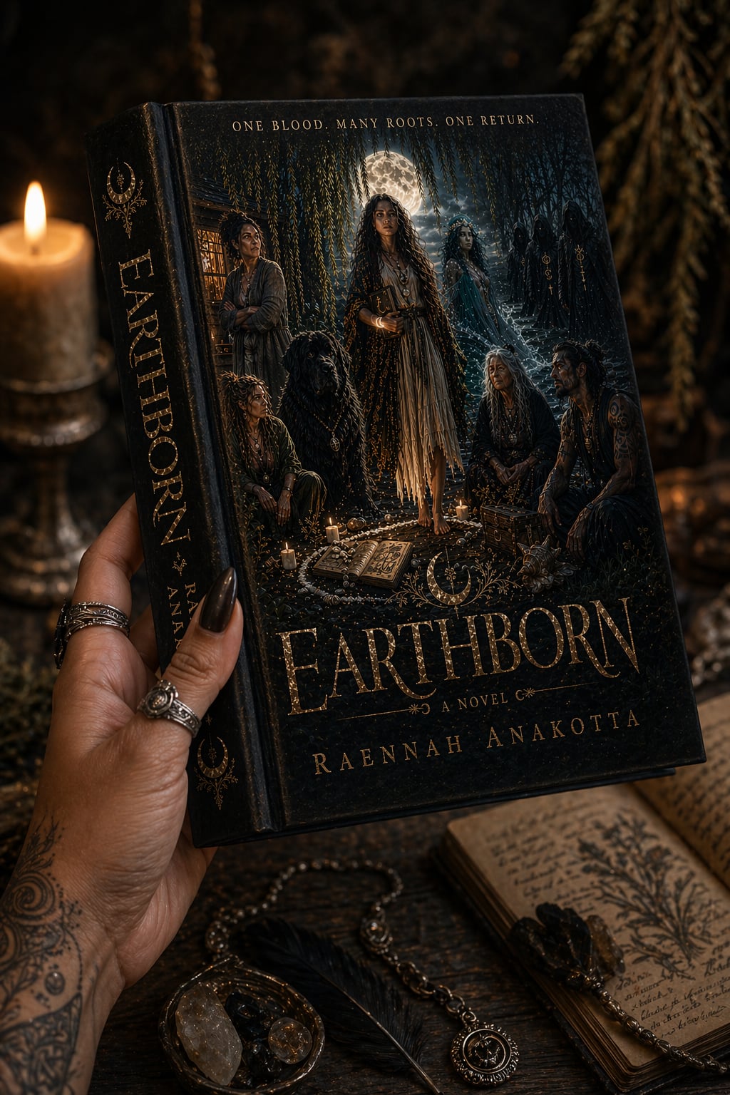 Earthborn book held in hand