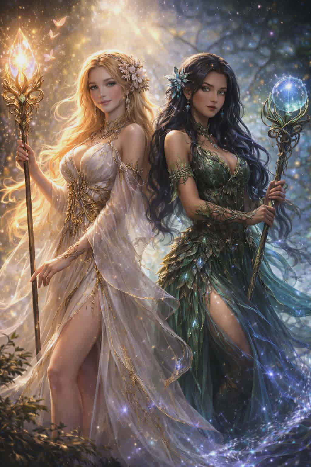 Two fantasy character stat cards